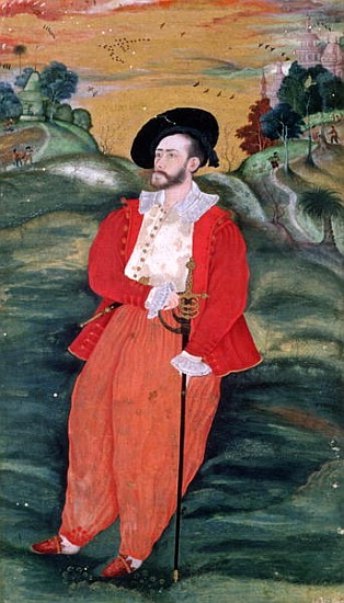 Portrait of a European sailor, c.1590 à École moghole