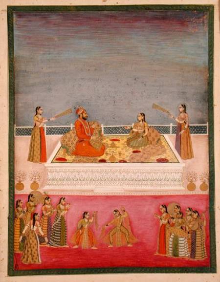 The young Mughal Emperor Muhammad Shah at a nautch performance (1719-48) à École moghole
