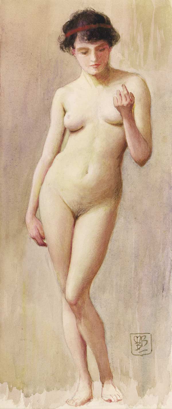 Study of a nude II (w/c on paper)  à Murray Bladon