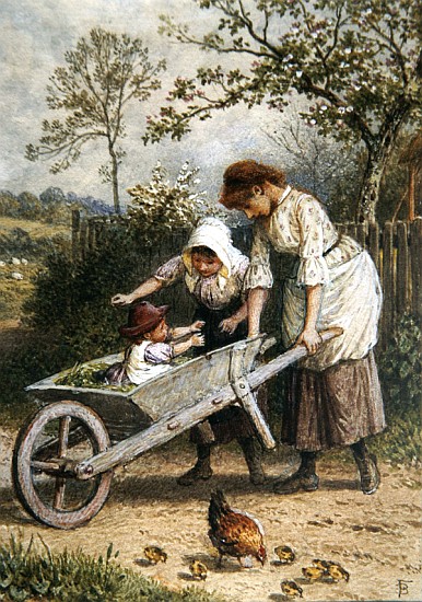 The Wheelbarrow à Myles Birket Foster