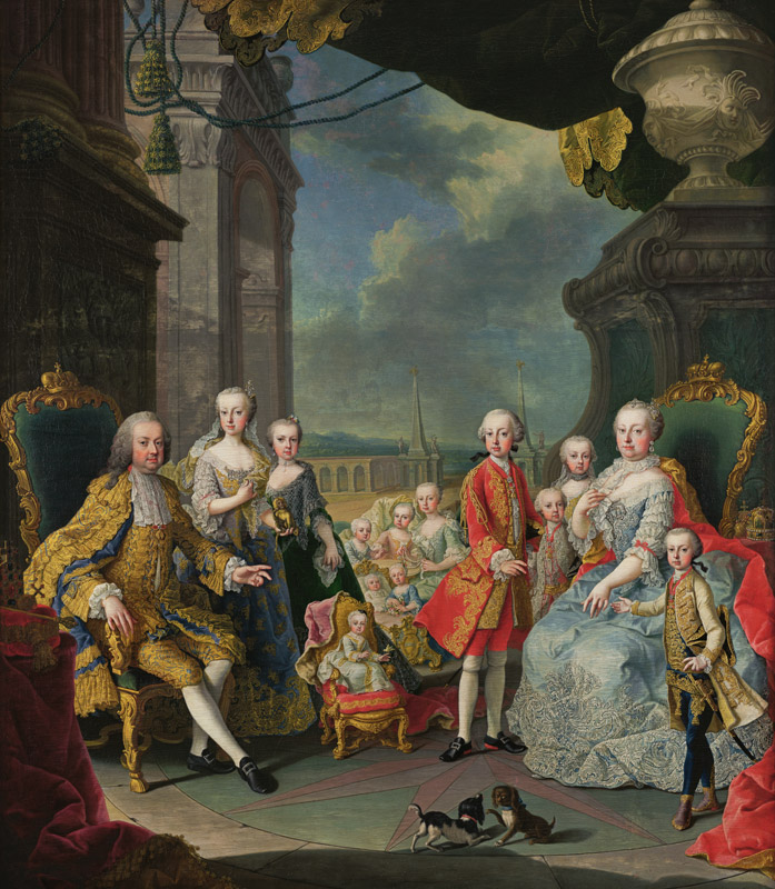 Francois III (1708-65) with his wife Marie-Therese (1717-80) and their children à École de Mytens