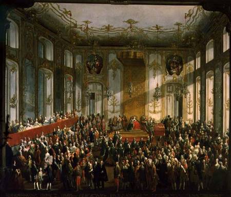 Empress Maria Theresa at the Investiture of the Order of St. Stephen à École de Mytens