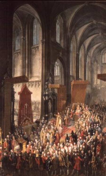 The Investiture Joseph II (1741-90) following his coronation as Emperor of Germany in Frankfurt Cath à École de Mytens