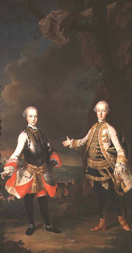Joseph and Leopold, sons of Francis I and Maria Theresa of Austria, later Joseph II and Leopold II à École de Mytens