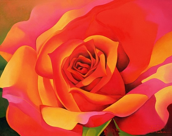 A Rose - Transformation into the Sun, 2001 (oil on canvas)  à Myung-Bo  Sim