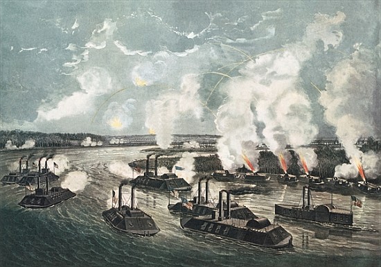 Bombardment and Capture of Island No.10 on the Mississippi River, 7th April 1862 à N. Currier