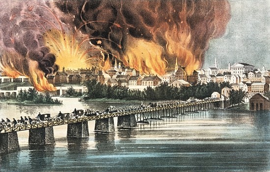 Fall of Richmond 2nd April 1865 à N. Currier