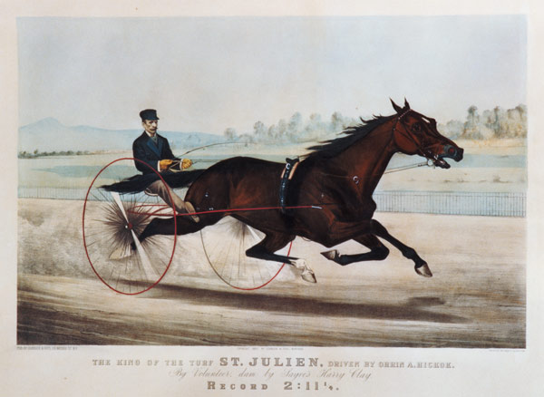 The King of the Turf, ''St. Julien'', driven by Orrin A. Hickok, 1880 à N. Currier