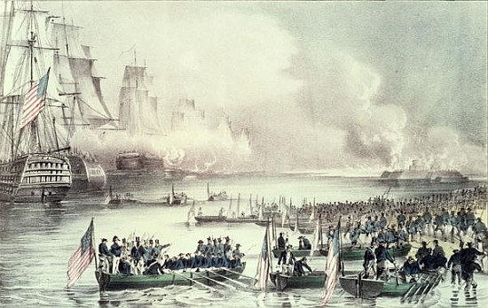 Landing of the American Force at Vera Cruz, under General Scott, March 1847 à N. Currier