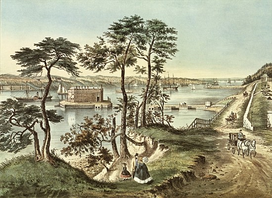 Staten Island and the Narrows from Fort Hamilton à N. Currier