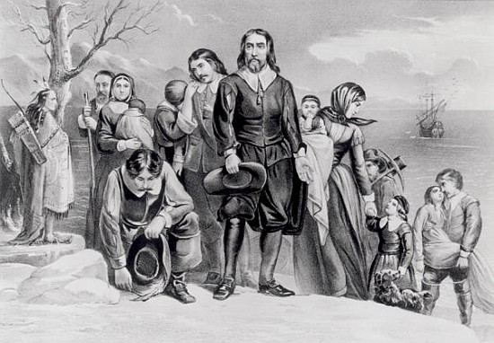 The Landing of the Pilgrims at Plymouth, Mass. Dec. 22nd, 1620, pub. 1876 à N. Currier