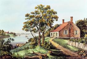 The Birthplace of Washington at Bridges Creek, Westmoreland Co. Va (colour litho)