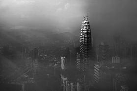 Petronas Towers in a Foggy Afternoon