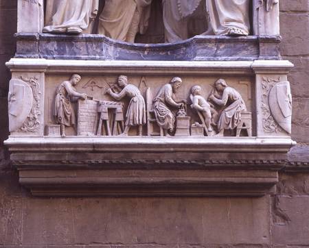 Relief depicting artists and craftsmen at work, from the base of the niche depicting the Quattro Cor à Nanni  di Banco