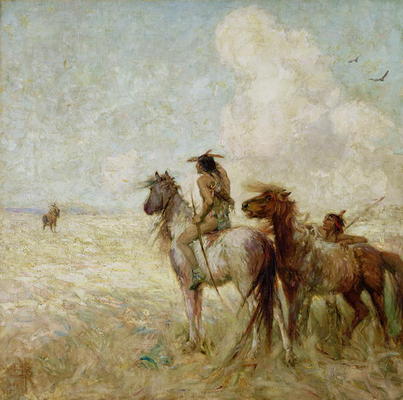 The Bison Hunters (oil on canvas) à Nathaniel Hughes John Baird