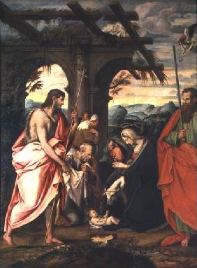 Birth of Christ with St. Paul and St. John the Baptist (panel)