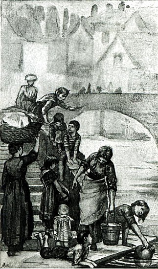 Fetching Water from the River from ''London Street Arabs'' Dorothy Tennant à nee Tennant Stanley Dorothy