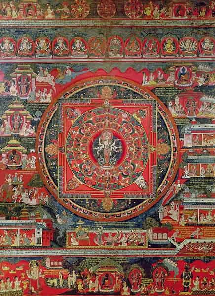 Mandala of Amoghapasa à École népalaise