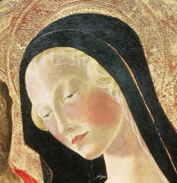 Madonna and Child (detail of 9306) à Neroccio di (Neroccio da Siena) Landi