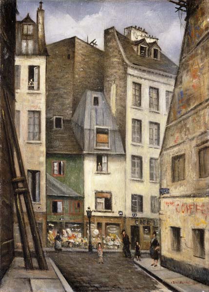 Rue Saint-Julien-le-Pauvre, Paris. à Christopher R.W. Nevinson