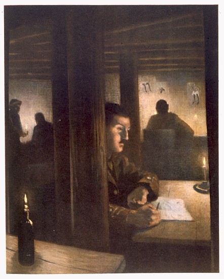 Inside Brigade Headquarters, from British Artists at the Front, Continuation of The Western Front à Christopher R.W. Nevinson