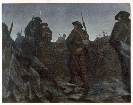 Reliefs at Dawn, from British Artists at the Front, Continuation of The Western Front à Christopher R.W. Nevinson