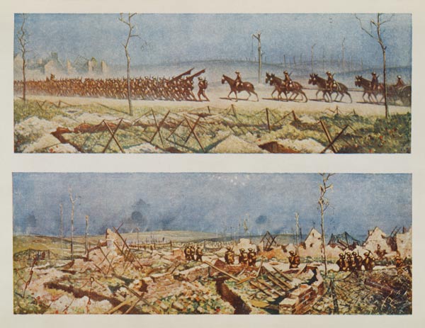 The Roads of France, C and D, from British Artists at the Front, Continuation of The Western Front à Christopher R.W. Nevinson