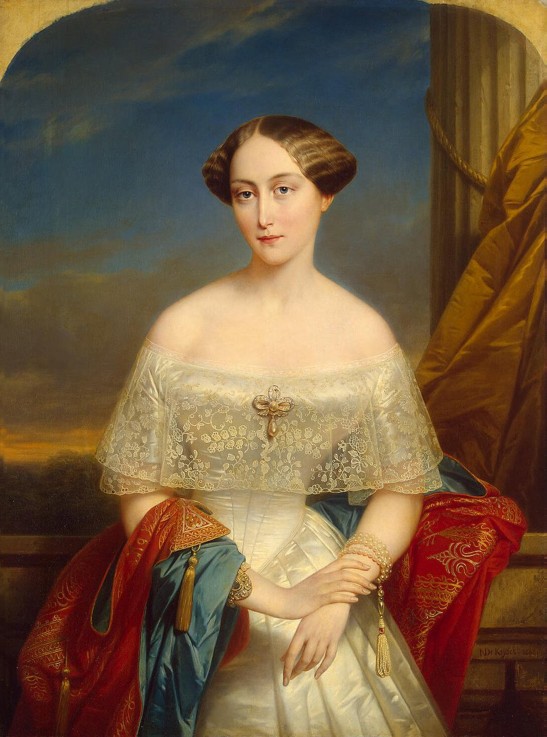 Portrait of Grand Duchess Olga Nikolaevna of Russia (1822-1892), Queen of Württemberg à Nicaise de Keyser