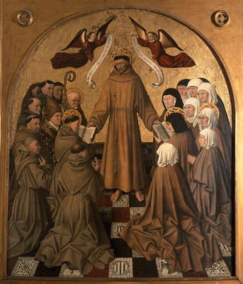 St. Francis Giving the Rule to his Disciples, panel from the Pala di Rocca (tempera & gold leaf on p à Niccolo Antonio Colantonio