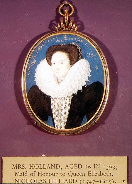 Mrs. Holland (lady in waiting to Elizabeth I), aged 26 à Nicholas Hilliard