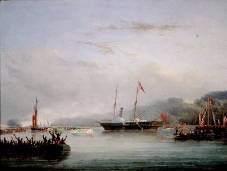 The First Victoria And Albert Yacht off Plymouth à Nicholas Matthews Condy