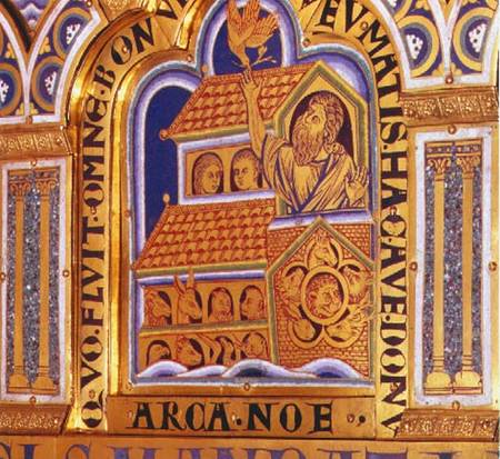 Noah and the Ark, detail of one of the 51 panels of the Verduner Altar à Nicolas de Verdun