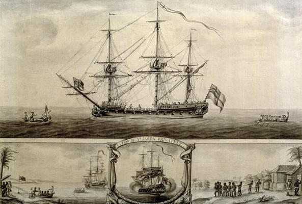 A View of Ye Jason Privateer, c.1760 (pen &ink and wash) à Nicholas Pocock