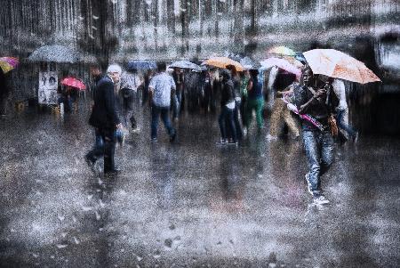 Umbrella seller in Florence