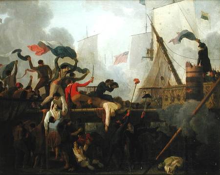 Heroism of the Crew of 'Le Vengeur du Peuple' at the Battle of Ouessant à Nicolas Antoine Taunay