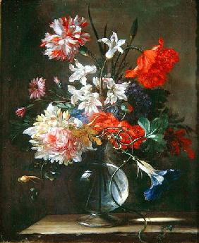 Flowers in a Glass Vase