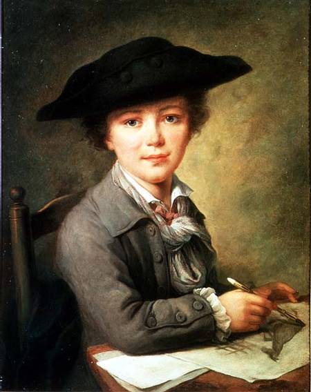 Young draughtsman in black hat à Nicolas-Bernard Lepicie
