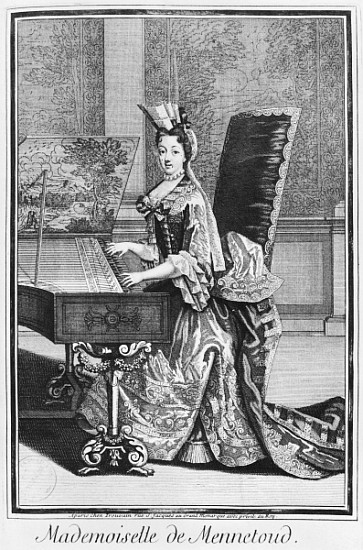 Mademoiselle de Mennetoud playing the harpsichord à Nicolas Bonnart