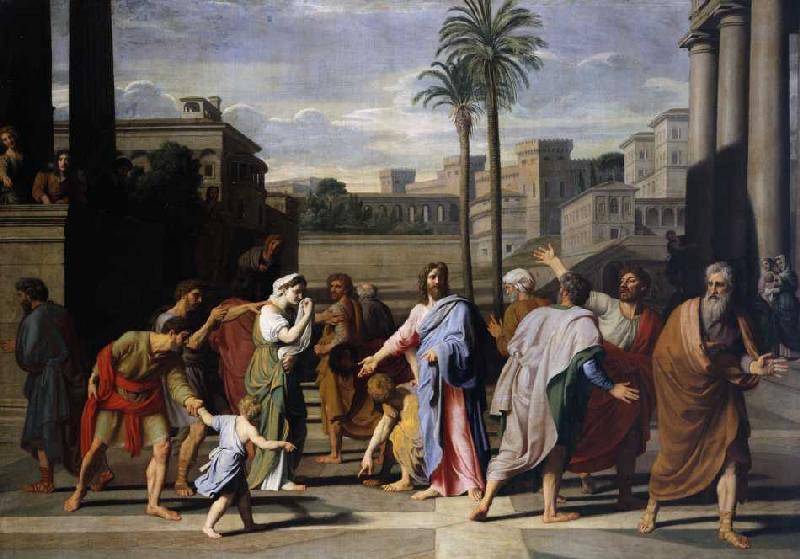Le Christ et la femme adultère à Nicolas Colombel