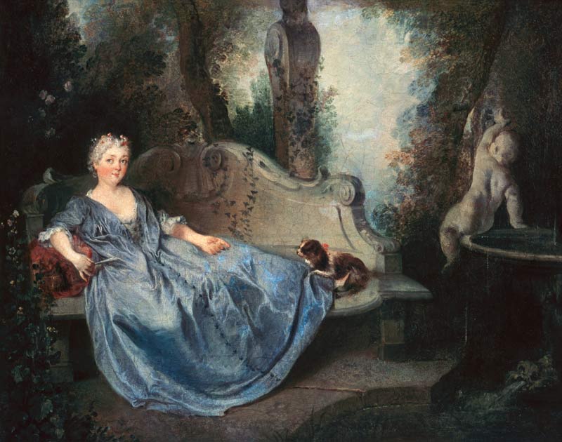A Lady in a garden à Nicolas Lancret