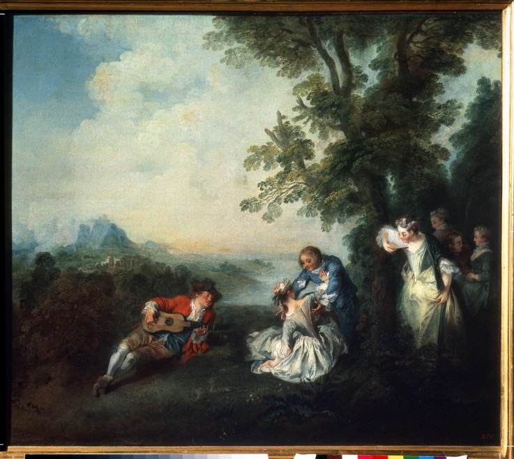 Company at the Edge of a Forest à Nicolas Lancret