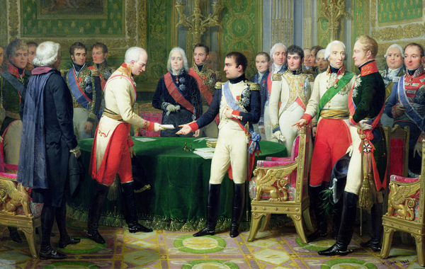 Napoleon I (1769-1821) Receiving Baron Vincent, the Austrian Ambassador, at Erfurt, 28th October 180 à Nicolas Louis Francois Gosse