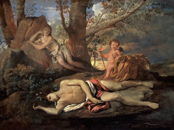Narcisse et écho. à Nicolas Poussin