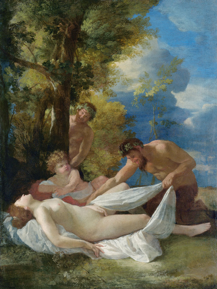 Nymph with Satyrs à Nicolas Poussin