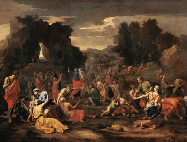Les isaréliens rassemblent la manne à Nicolas Poussin