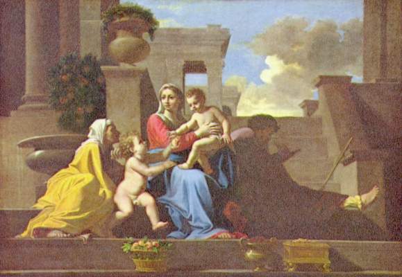 Famille Sainte sur l'escalier à Nicolas Poussin