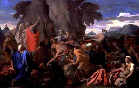 Moses Striking Water from the Rock à Nicolas Poussin