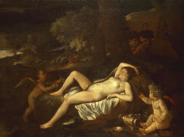Nic. Poussin / Venus resting, w. Cupid à Nicolas Poussin