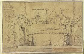 Römische Matrone am Sterbebett ihres Mannes