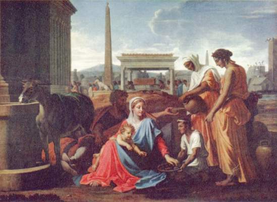 Repos lors de l'exode d'Egypte à Nicolas Poussin